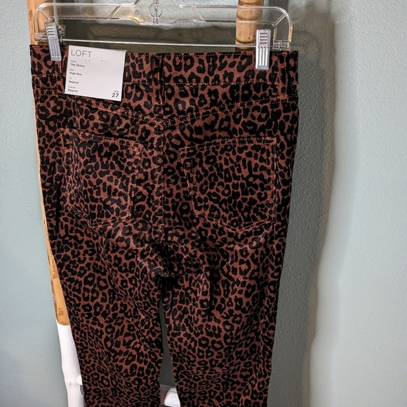 NWT Loft leopard print cord skinny pants - Picture 7 of 10